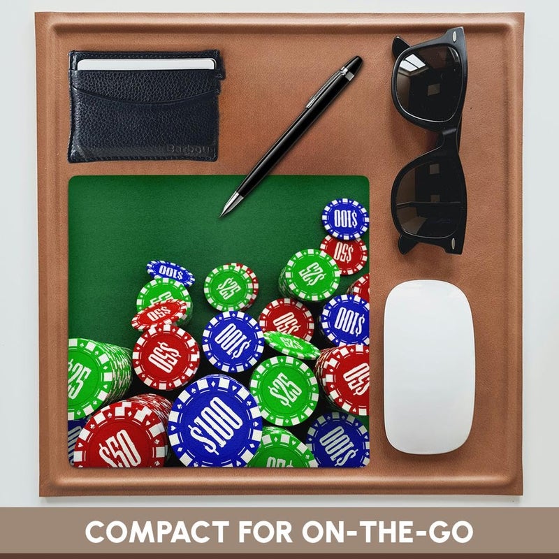 3dRose 8 x 8 x 0.25 Inches Various Poker Chips Over Green Felt Background Mouse Pad (mp_155013_1) - Image 3